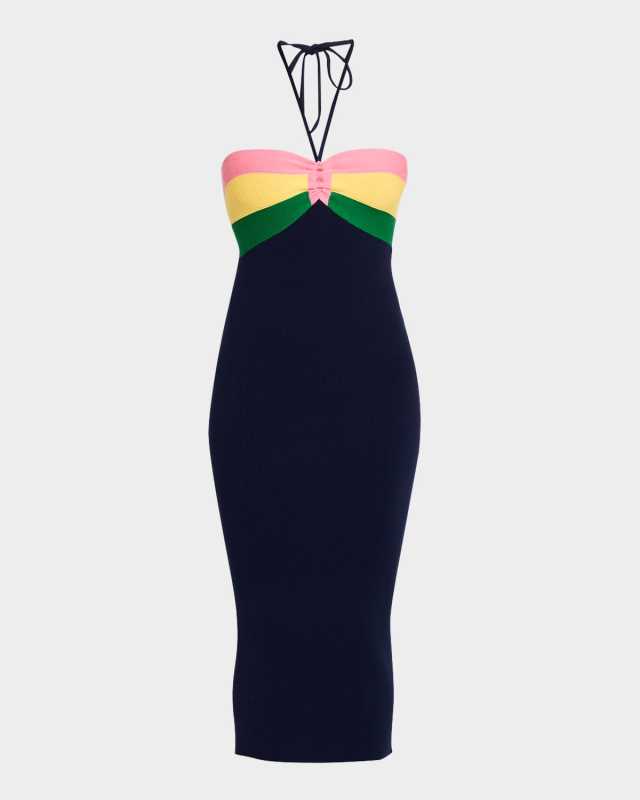 Catching Rays Stripe Bandeau Midi Dress